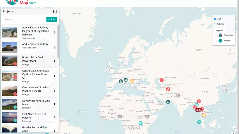 Screen shot of world map