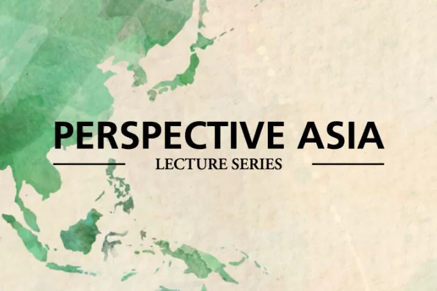 water colour map over east and south-east asia the text "perspective asia lecture series"