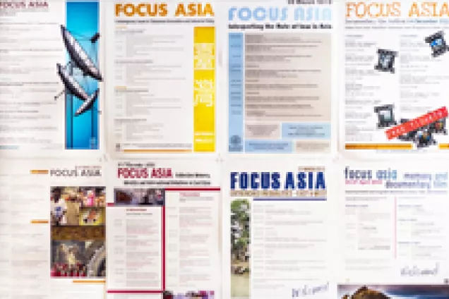 wall with many different focus asia posters 