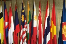 Flags from Southeast Asian countries. Photo.